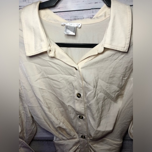 VENUS Cream Button-Down Dress size 10 NWOT - Picture 2 of 14